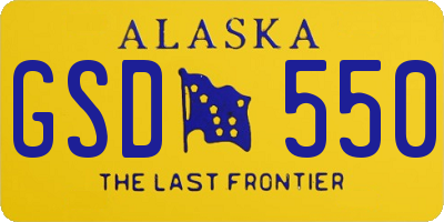 AK license plate GSD550