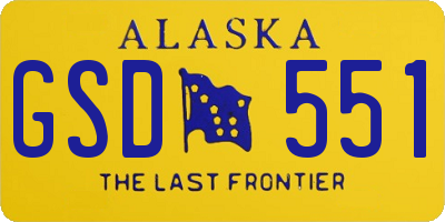 AK license plate GSD551