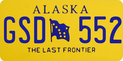 AK license plate GSD552