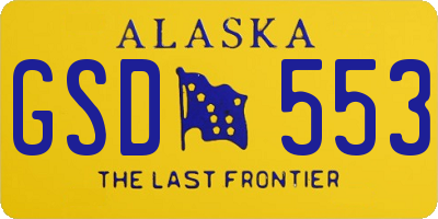 AK license plate GSD553