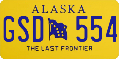 AK license plate GSD554