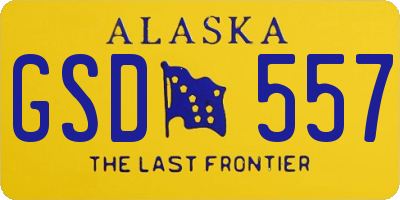 AK license plate GSD557