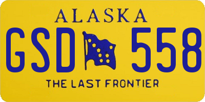 AK license plate GSD558