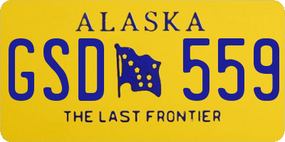 AK license plate GSD559