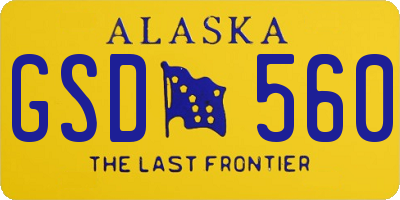 AK license plate GSD560