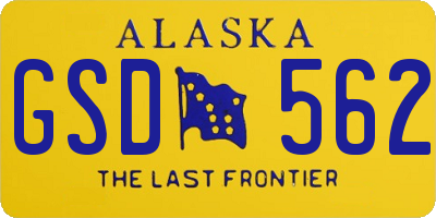 AK license plate GSD562