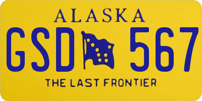 AK license plate GSD567