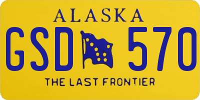 AK license plate GSD570