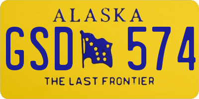 AK license plate GSD574