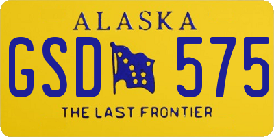 AK license plate GSD575