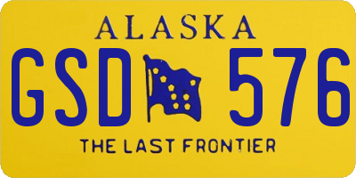 AK license plate GSD576