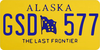 AK license plate GSD577