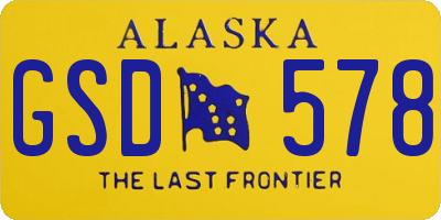 AK license plate GSD578