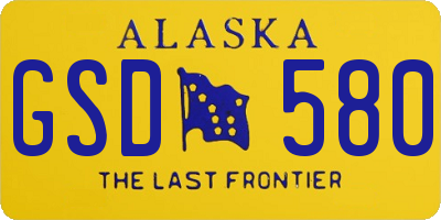 AK license plate GSD580