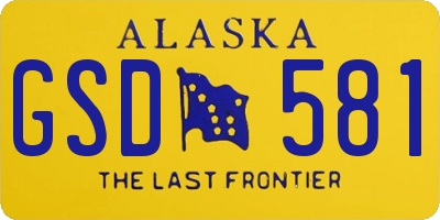 AK license plate GSD581