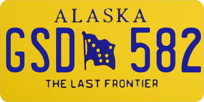 AK license plate GSD582