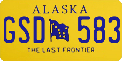 AK license plate GSD583