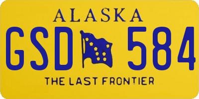 AK license plate GSD584