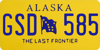 AK license plate GSD585