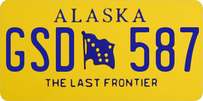 AK license plate GSD587