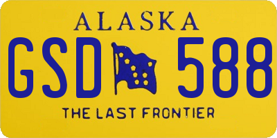 AK license plate GSD588