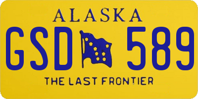 AK license plate GSD589