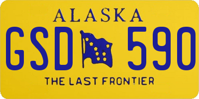 AK license plate GSD590