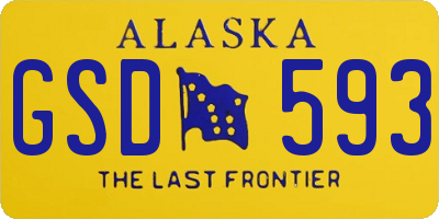 AK license plate GSD593