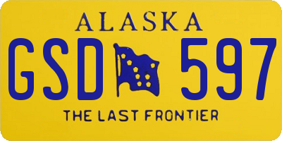 AK license plate GSD597