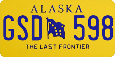 AK license plate GSD598