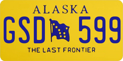 AK license plate GSD599