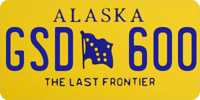 AK license plate GSD600