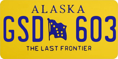 AK license plate GSD603