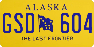 AK license plate GSD604