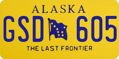 AK license plate GSD605