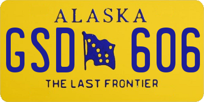 AK license plate GSD606