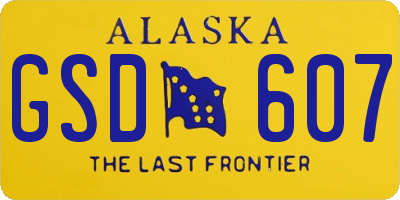 AK license plate GSD607