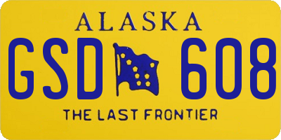 AK license plate GSD608