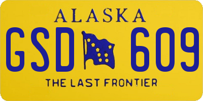 AK license plate GSD609