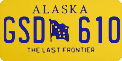 AK license plate GSD610