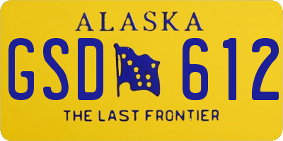 AK license plate GSD612