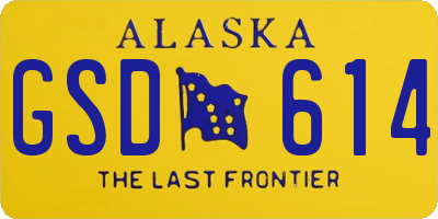 AK license plate GSD614