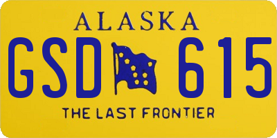 AK license plate GSD615