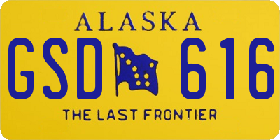 AK license plate GSD616