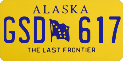 AK license plate GSD617