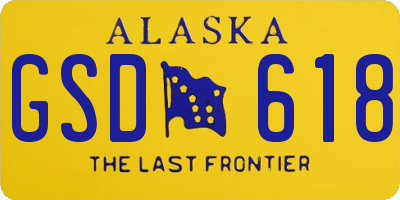 AK license plate GSD618