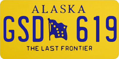 AK license plate GSD619