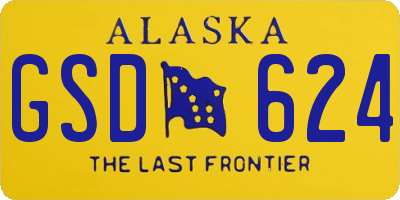 AK license plate GSD624