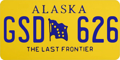 AK license plate GSD626