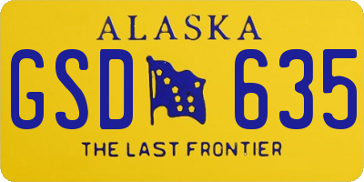 AK license plate GSD635